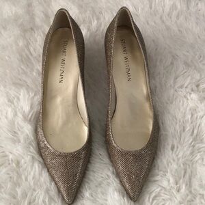 Stuart Weitzman Poco Platinum Noir Women’s Size 9M Heels NWT